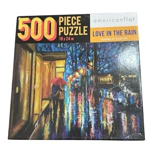 Americanflat Love in the Rain 500 Piece Jigsaw Puzzle 18x24 Olena Art